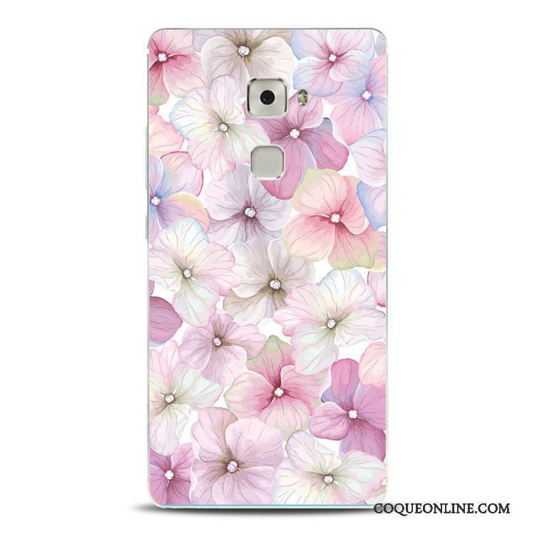 Huawei Mate S Rouge Fluide Doux Personnalité Coque De Téléphone Gaufrage Jeunesse Fleur