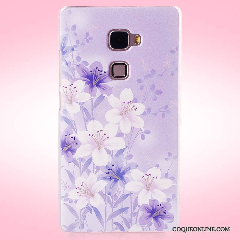 Huawei Mate S Violet Peinture Difficile Protection Coque De Téléphone Délavé En Daim Étui