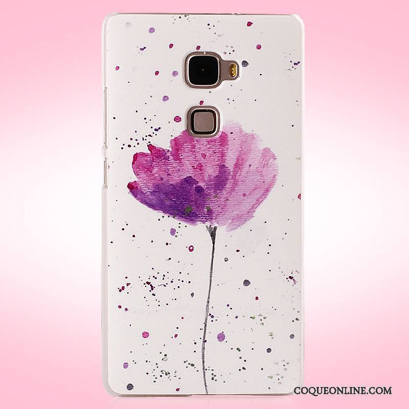 Huawei Mate S Violet Peinture Difficile Protection Coque De Téléphone Délavé En Daim Étui