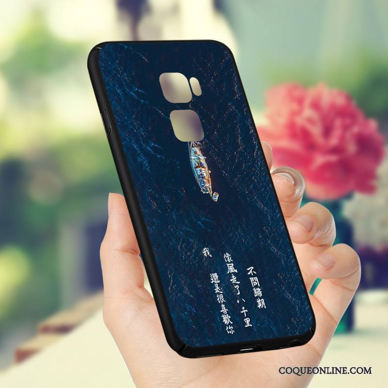 Huawei Mate S Étui Coque De Téléphone Délavé En Daim Silicone Bleu Protection Nouveau