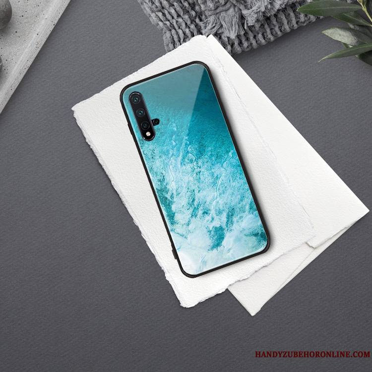 Huawei Nova 5t Bleu Net Rouge Vent Art Personnalité Tout Compris Coque De Téléphone