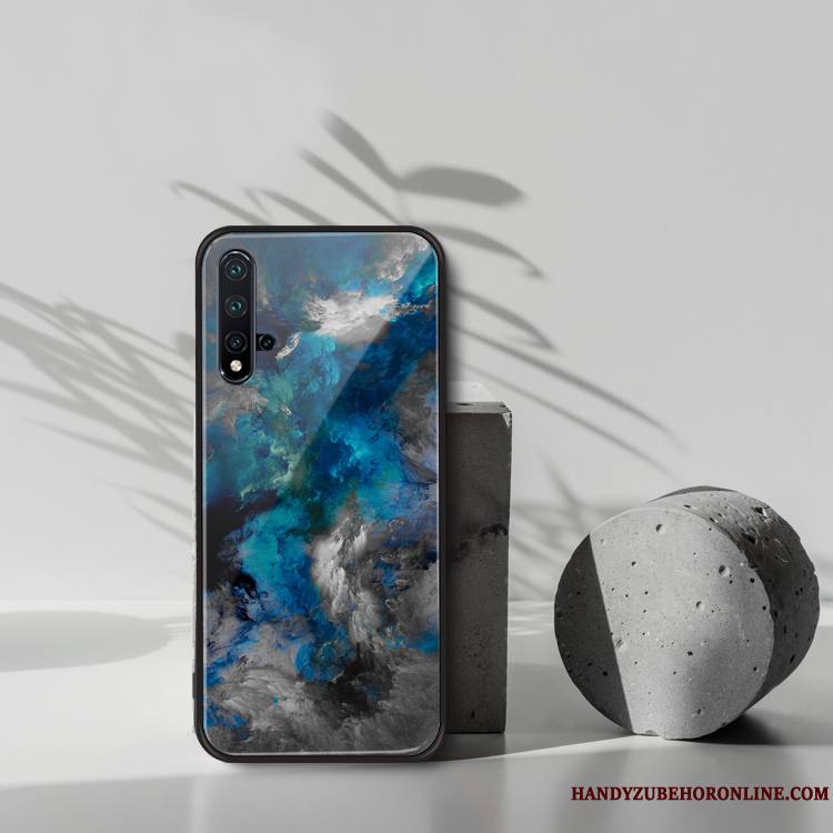 Huawei Nova 5t Bleu Net Rouge Vent Art Personnalité Tout Compris Coque De Téléphone