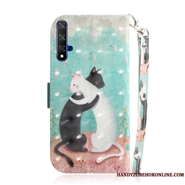 Huawei Nova 5t Charmant Vert Coque De Téléphone Dessin Animé Clamshell Incassable Tout Compris