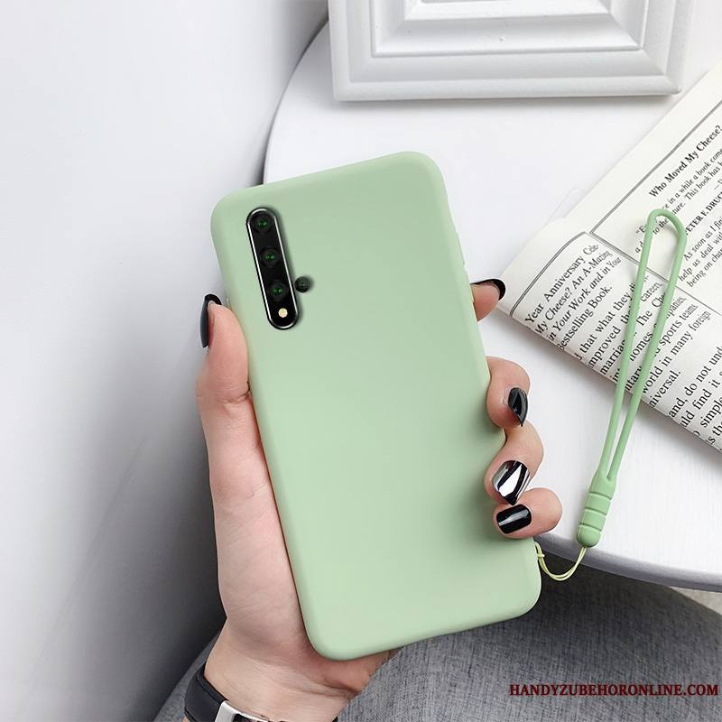 Huawei Nova 5t Coque Couleur Unie Personnalité Simple Rouge Tout Compris Créatif Étui