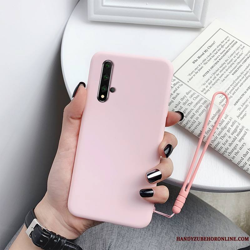 Huawei Nova 5t Coque Couleur Unie Personnalité Simple Rouge Tout Compris Créatif Étui