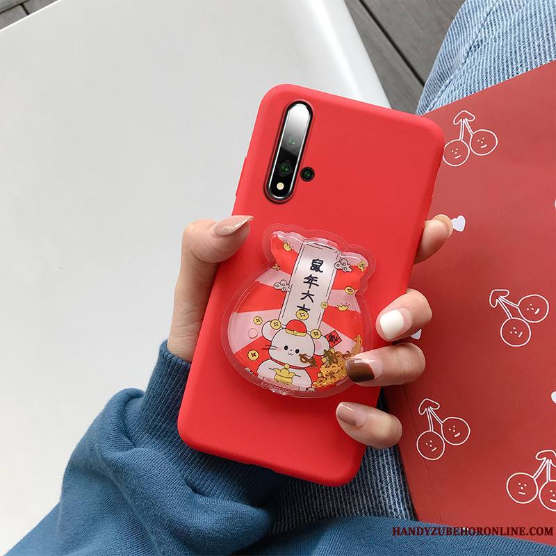 Huawei Nova 5t Coque Rat Dessin Animé Amoureux Quicksand Silicone Incassable Net Rouge