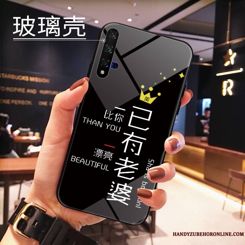 Huawei Nova 5t Coque Tendance Border Rose Étui Verre Trempé Protection Charmant
