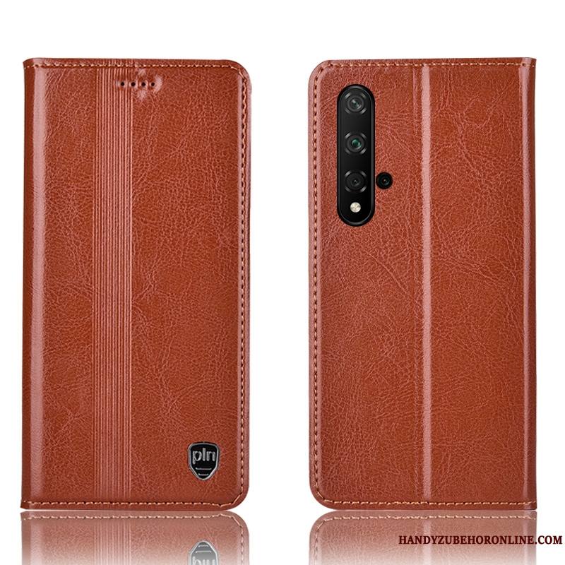 Huawei Nova 5t Cuir Véritable Noir Incassable Protection Étui Housse Coque De Téléphone