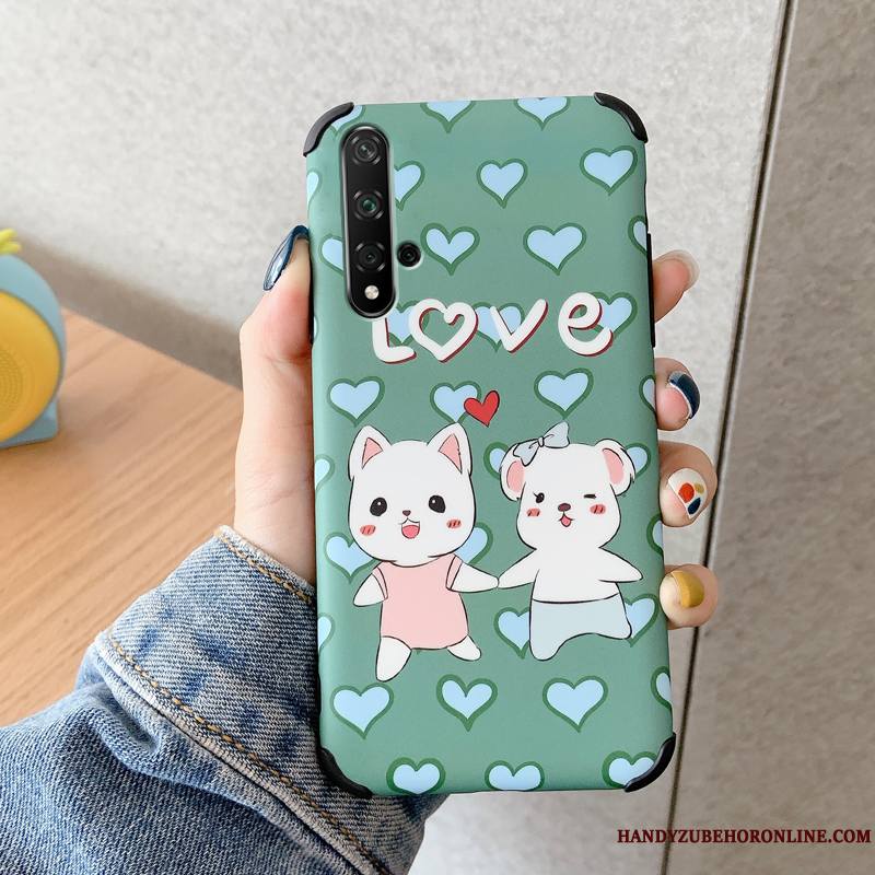 Huawei Nova 5t Dessin Animé Rat Vert Incassable Coque De Téléphone Silicone Amoureux