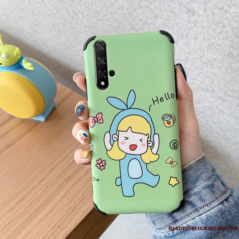 Huawei Nova 5t Dessin Animé Rat Vert Incassable Coque De Téléphone Silicone Amoureux