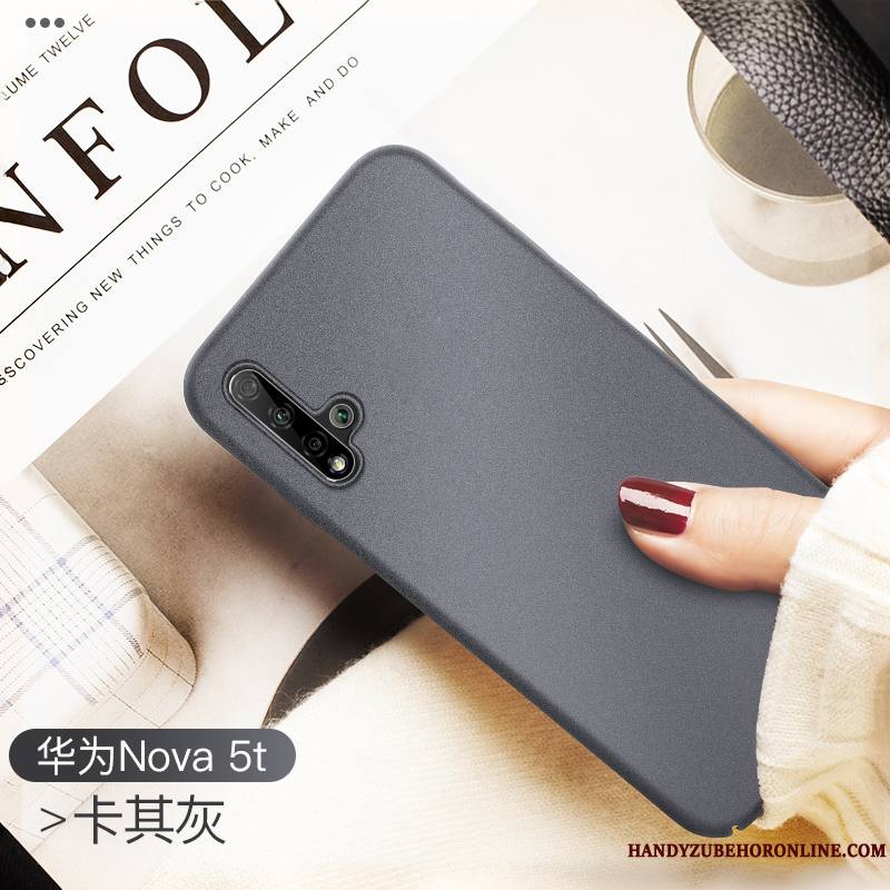 Huawei Nova 5t Délavé En Daim Simple Très Mince Coque De Téléphone Étui Difficile Protection