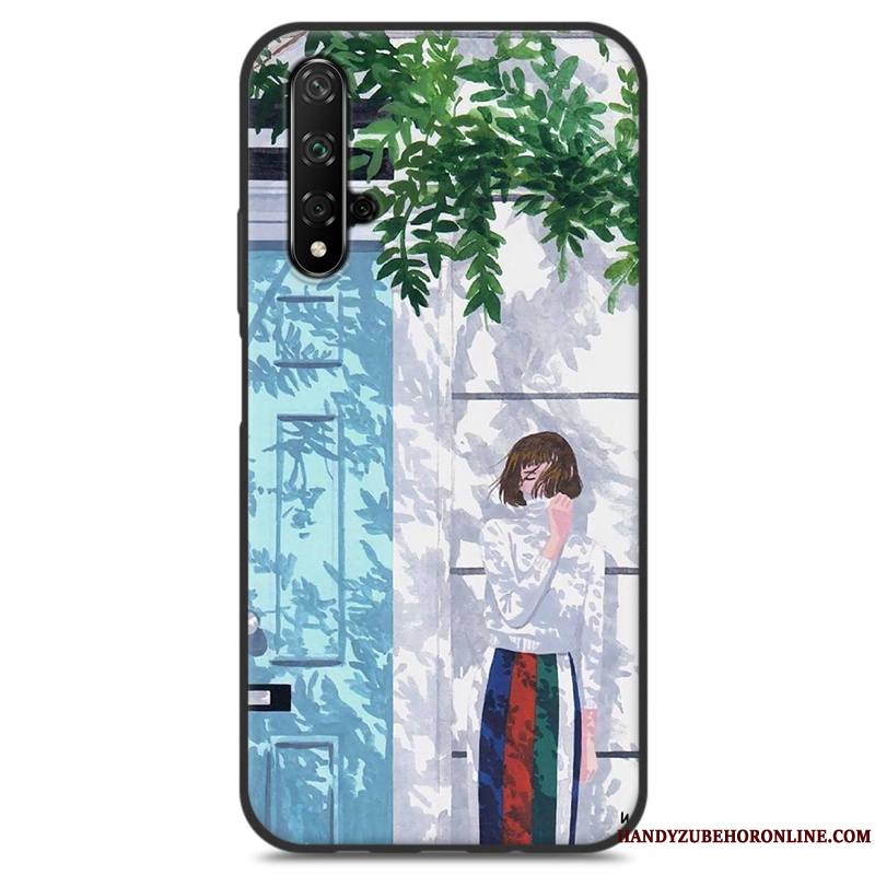 Huawei Nova 5t Frais Coque De Téléphone Protection Vert Petit Étui Silicone