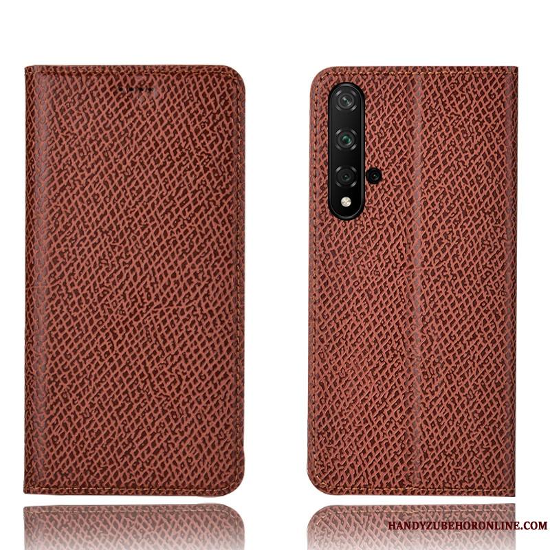 Huawei Nova 5t Housse Protection Cuir Véritable Tout Compris Modèle Fleurie Coque De Téléphone Étui