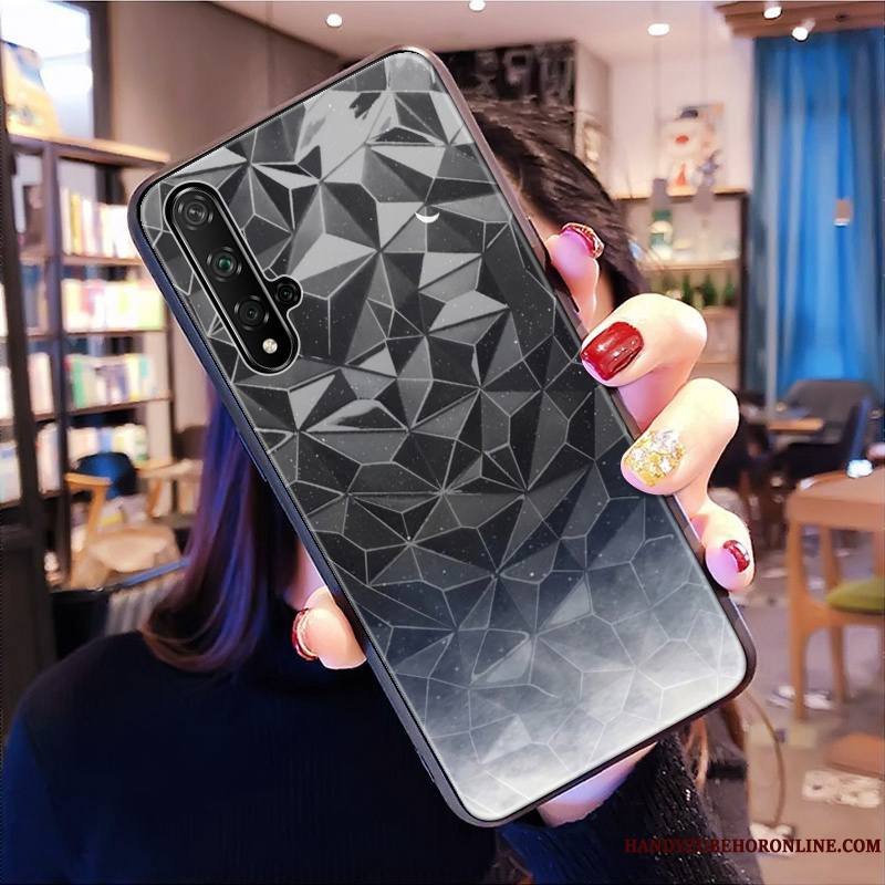 Huawei Nova 5t Marque De Tendance Coque De Téléphone Téléphone Portable Étui Losange Net Rouge Modèle Fleurie