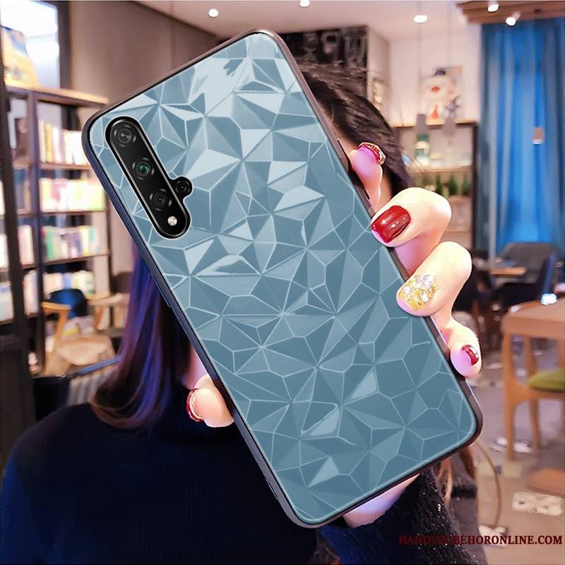 Huawei Nova 5t Marque De Tendance Coque De Téléphone Téléphone Portable Étui Losange Net Rouge Modèle Fleurie