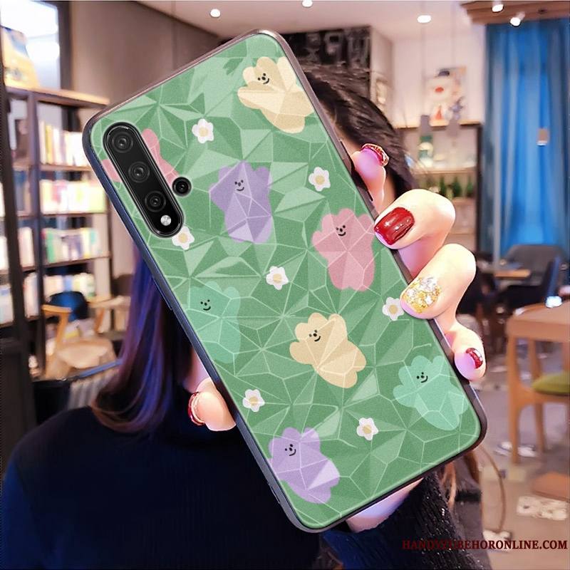 Huawei Nova 5t Net Rouge Modèle Fleurie Rose Coque De Téléphone Losange Tout Compris