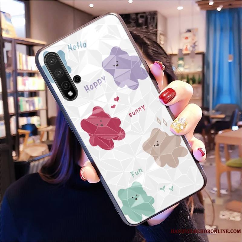 Huawei Nova 5t Net Rouge Modèle Fleurie Rose Coque De Téléphone Losange Tout Compris