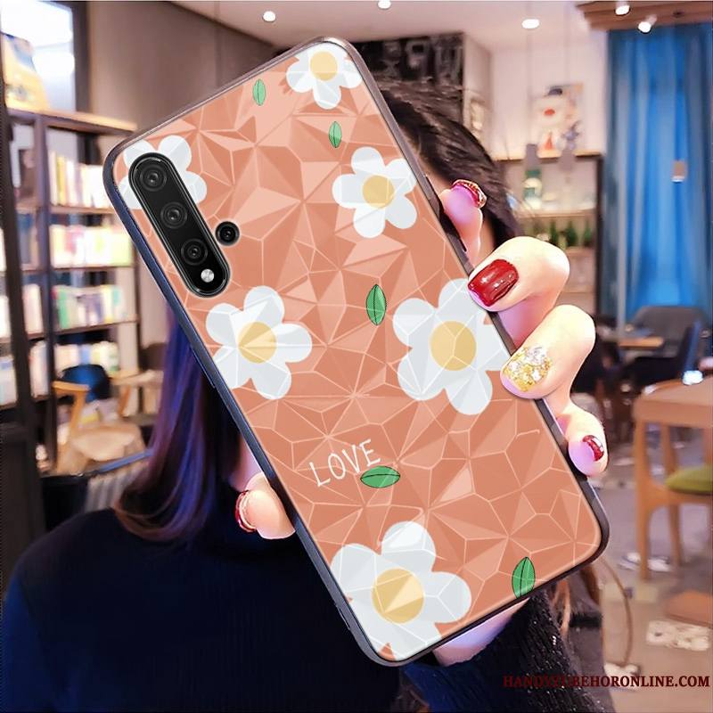 Huawei Nova 5t Net Rouge Modèle Fleurie Rose Coque De Téléphone Losange Tout Compris