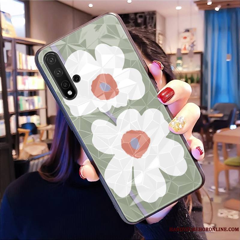 Huawei Nova 5t Net Rouge Modèle Fleurie Rose Coque De Téléphone Losange Tout Compris