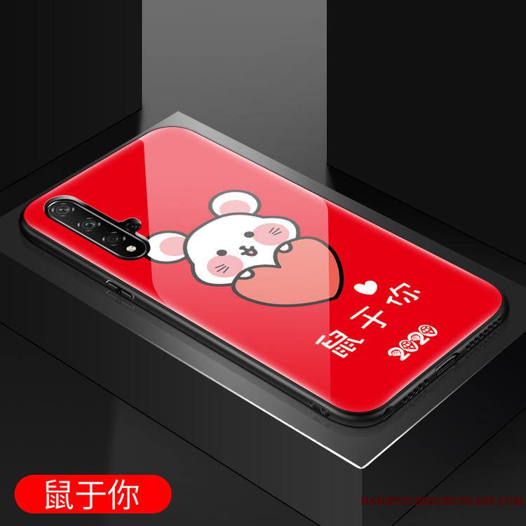 Huawei Nova 5t Nouveau Protection Rouge Coque De Fête De Téléphone Verre