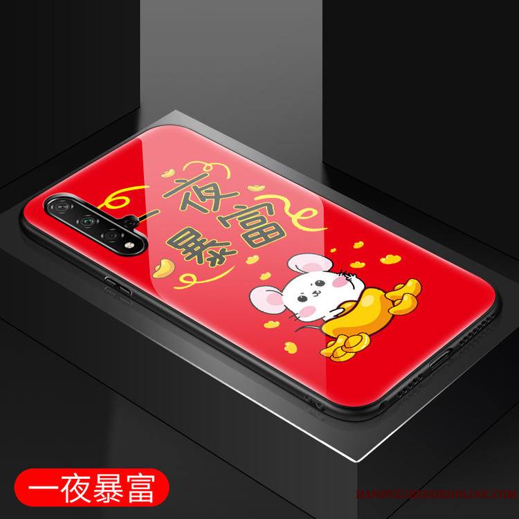 Huawei Nova 5t Nouveau Protection Rouge Coque De Fête De Téléphone Verre