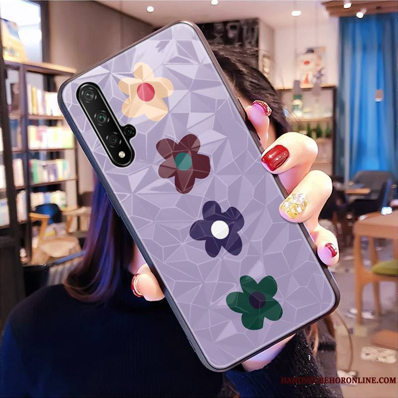 Huawei Nova 5t Petit Modèle Fleurie Dimensionnel Coque De Téléphone Vert Frais Net Rouge