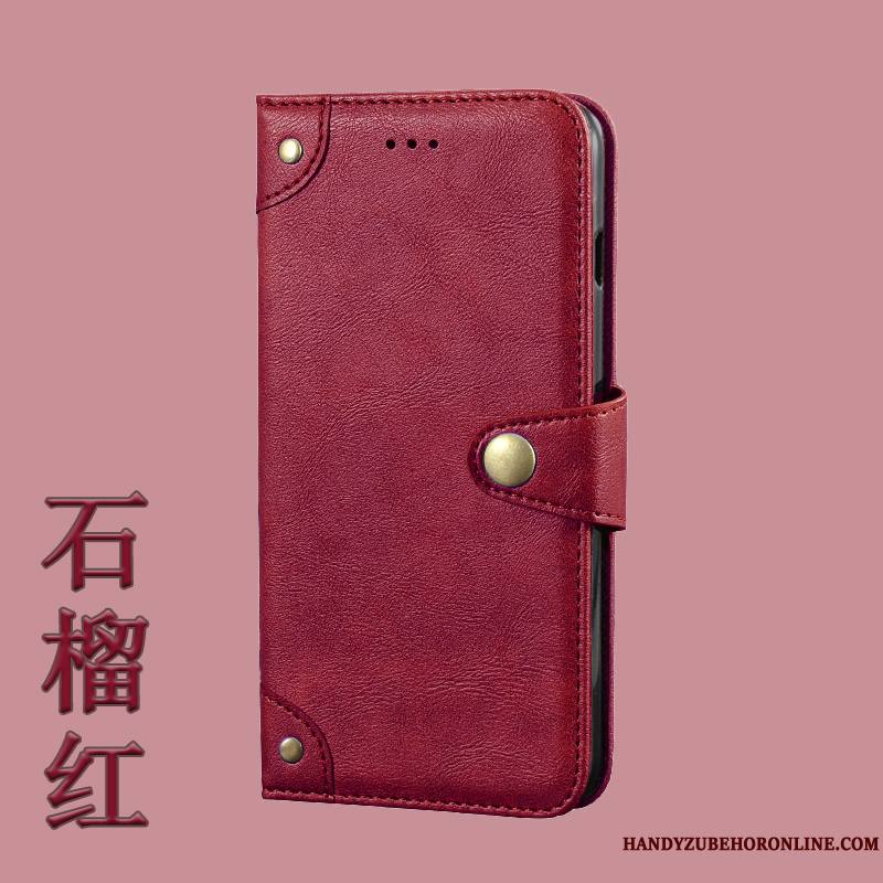 Huawei Nova 5t Rouge Étui Téléphone Portable Portefeuille Une Agrafe Protection Coque