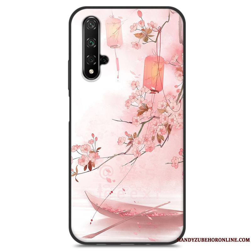 Huawei Nova 5t Style Chinois Coque De Téléphone Étui Bleu Silicone Incassable Frais