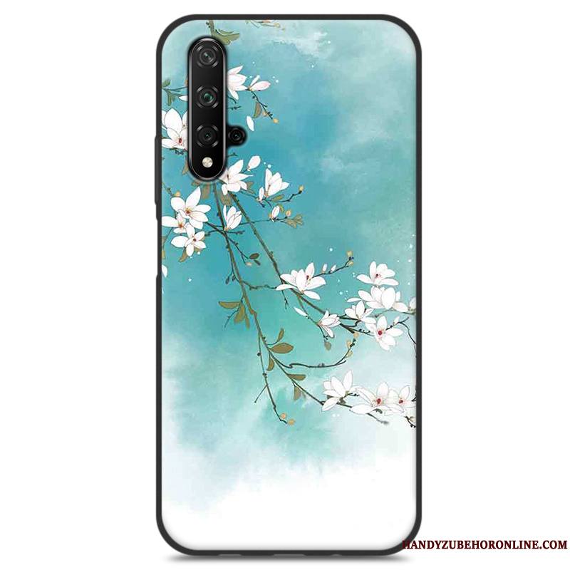 Huawei Nova 5t Style Chinois Coque De Téléphone Étui Bleu Silicone Incassable Frais