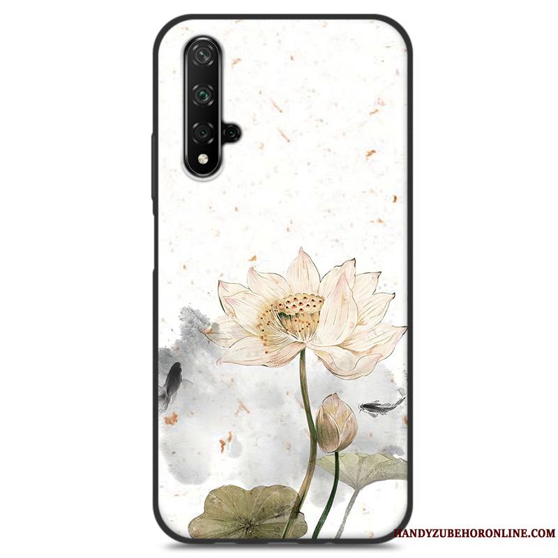 Huawei Nova 5t Style Chinois Coque De Téléphone Étui Bleu Silicone Incassable Frais