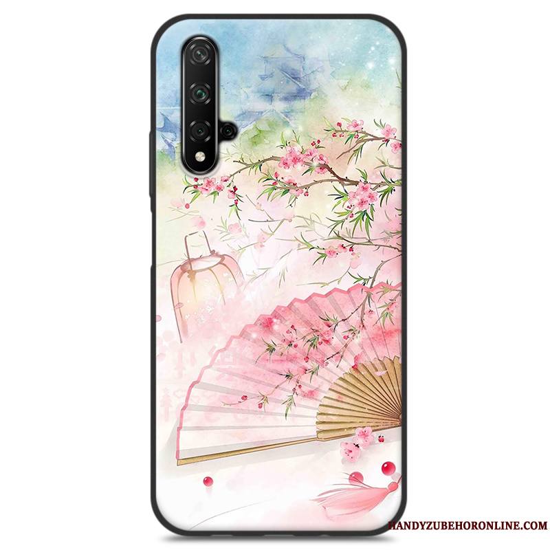 Huawei Nova 5t Style Chinois Coque De Téléphone Étui Bleu Silicone Incassable Frais