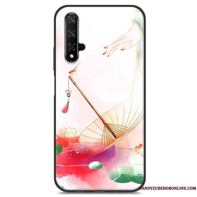 Huawei Nova 5t Style Chinois Coque De Téléphone Étui Bleu Silicone Incassable Frais