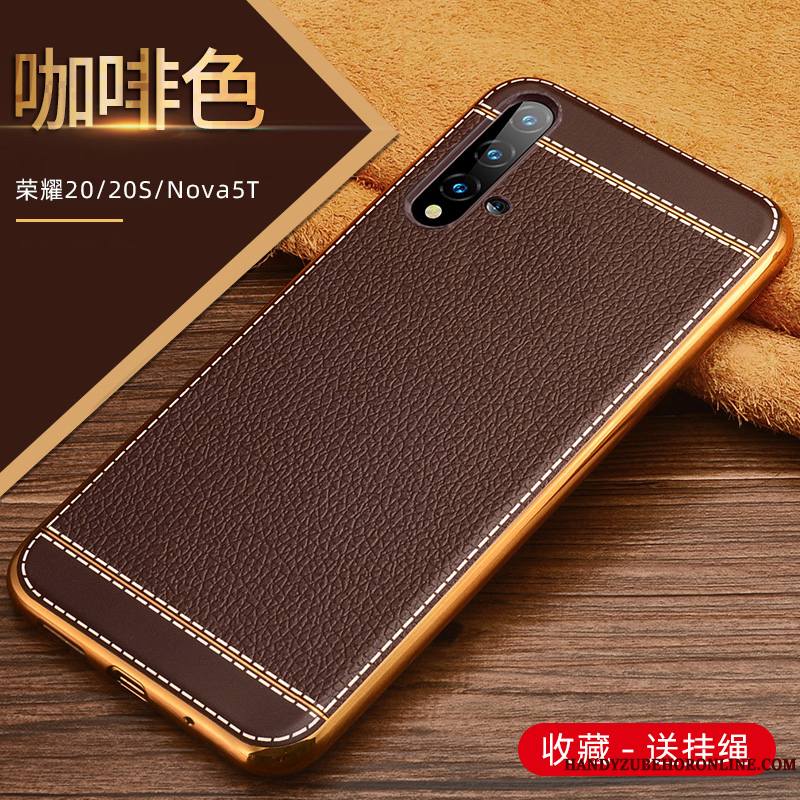 Huawei Nova 5t Téléphone Portable Légère Silicone Coque Cuir Incassable Modèle Fleurie