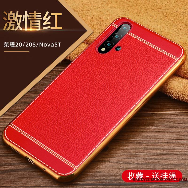 Huawei Nova 5t Téléphone Portable Légère Silicone Coque Cuir Incassable Modèle Fleurie