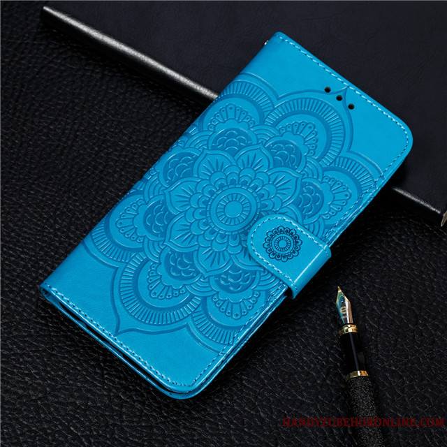 Huawei Nova 5t Étui En Cuir Luxe Protection Clamshell Rose Coque De Téléphone Carte