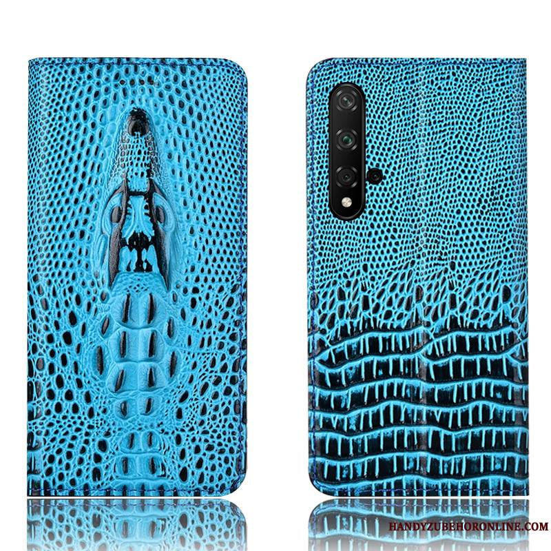 Huawei Nova 5t Étui Incassable Crocodile Protection Coque De Téléphone Housse Cuir Véritable