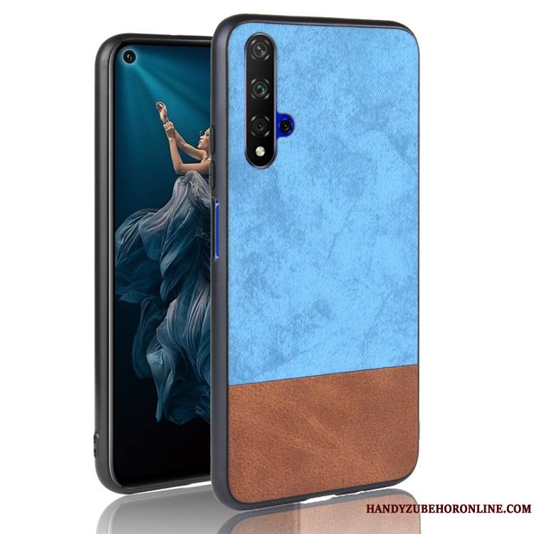 Huawei Nova 5t Étui Tendance Noir Coque De Téléphone Protection Tout Compris Couture Couleurs