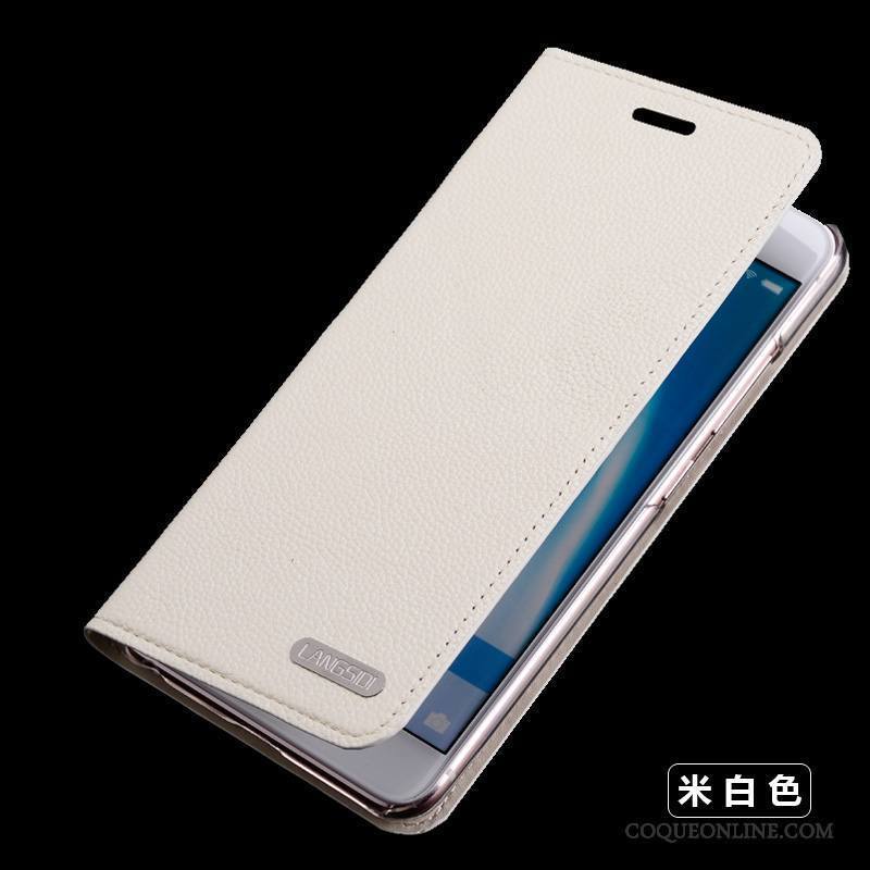 Huawei Nova Clamshell Protection Silicone Cuir Véritable Étui En Cuir Or Coque De Téléphone