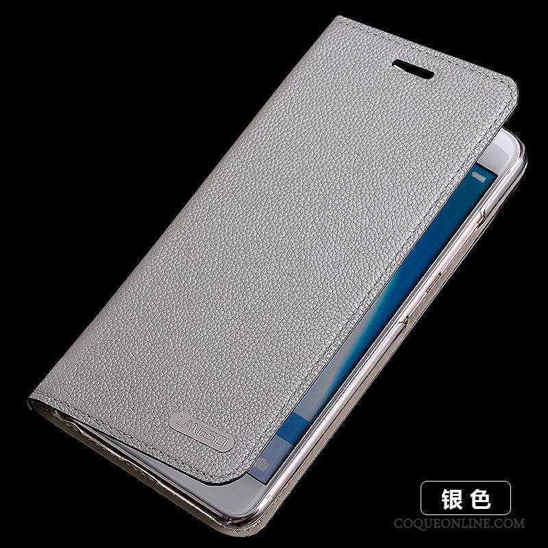 Huawei Nova Clamshell Protection Silicone Cuir Véritable Étui En Cuir Or Coque De Téléphone