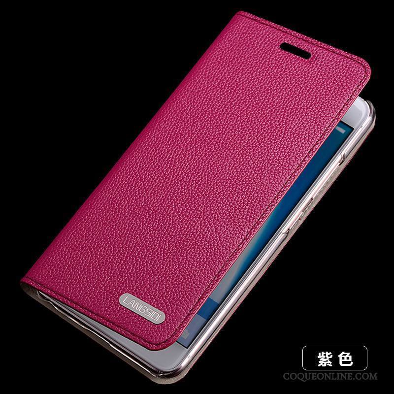 Huawei Nova Clamshell Protection Silicone Cuir Véritable Étui En Cuir Or Coque De Téléphone