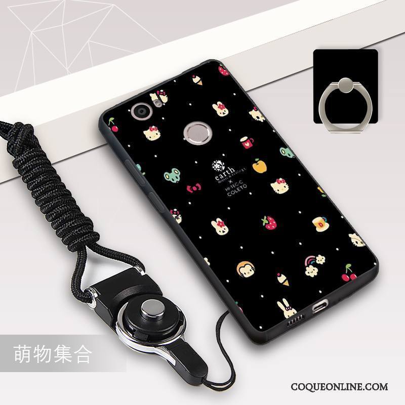 Huawei Nova Coque De Téléphone Incassable Fluide Doux Étui Ornements Suspendus Noir