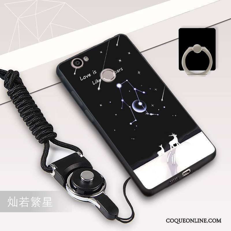Huawei Nova Coque De Téléphone Incassable Fluide Doux Étui Ornements Suspendus Noir