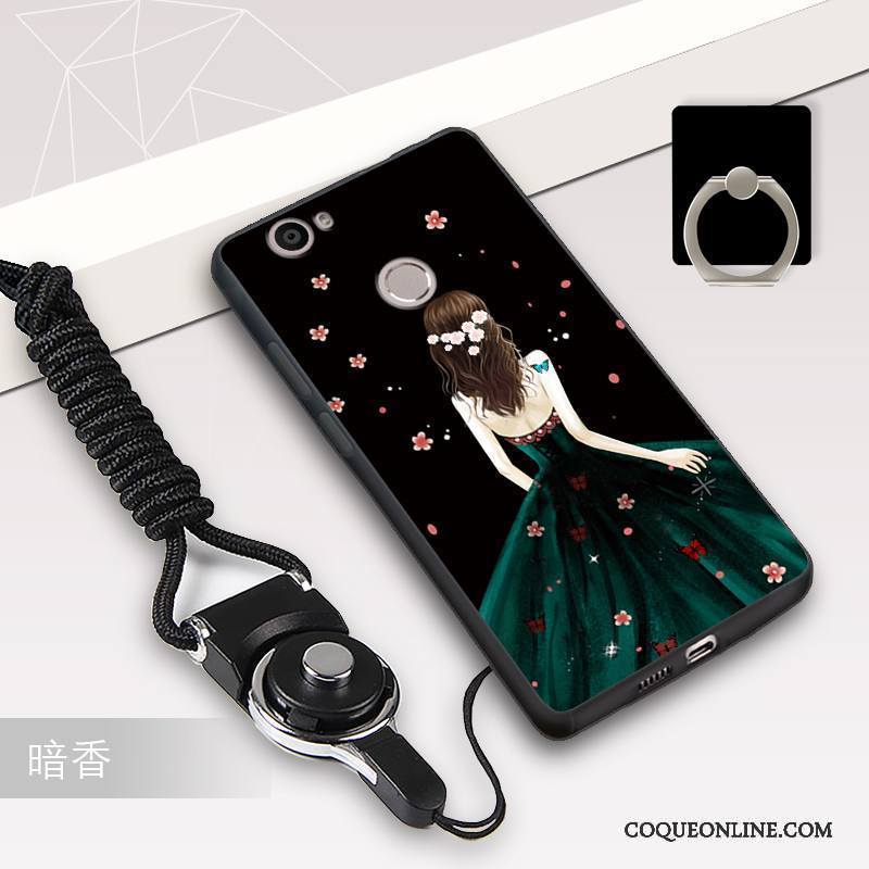 Huawei Nova Coque De Téléphone Incassable Fluide Doux Étui Ornements Suspendus Noir