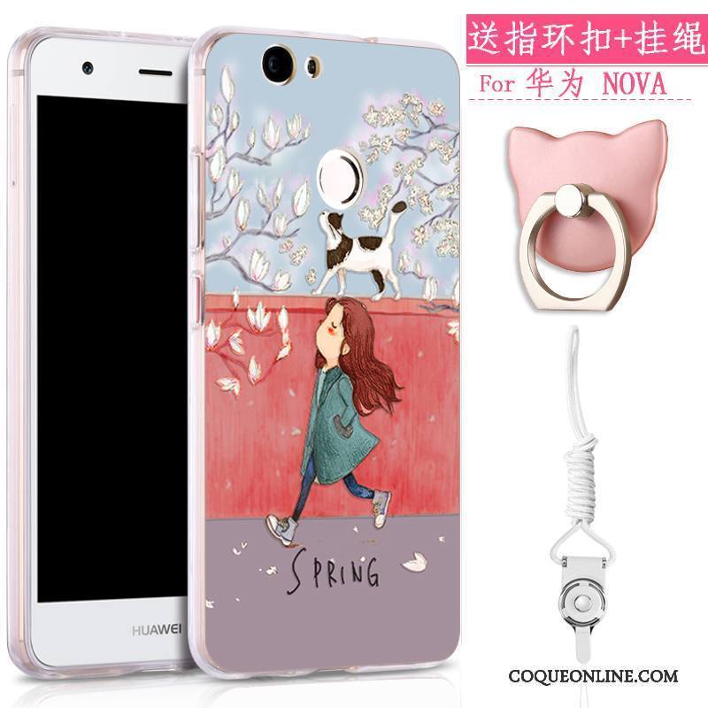 Huawei Nova Coque De Téléphone Tout Compris Charmant Ornements Suspendus Incassable Gaufrage Tendance