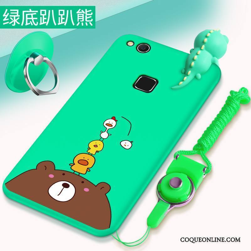 Huawei Nova Coque De Téléphone Vert Dessin Animé Incassable Ornements Suspendus Étui Jeunesse