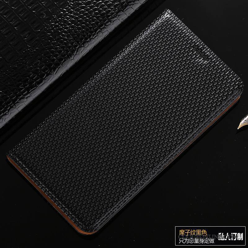 Huawei Nova Coque Housse Étui Étui En Cuir Cuir Véritable Téléphone Portable Protection Noir