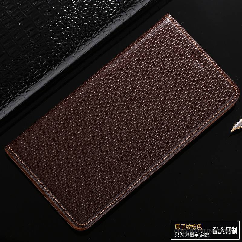 Huawei Nova Coque Housse Étui Étui En Cuir Cuir Véritable Téléphone Portable Protection Noir