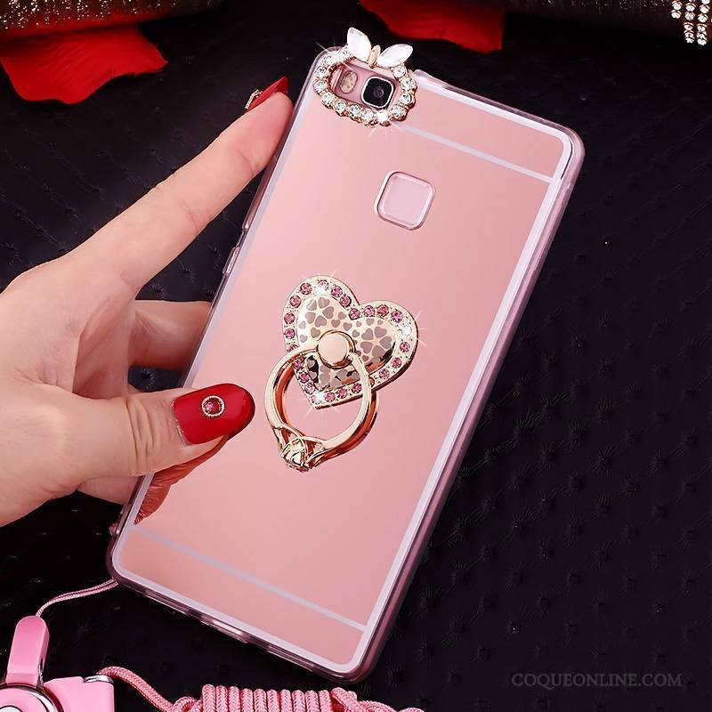 Huawei Nova Coque Incassable Fluide Doux Silicone Anneau Rose Ornements Suspendus Étui