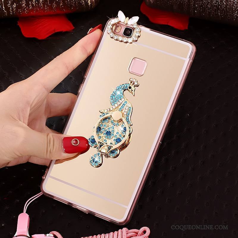 Huawei Nova Coque Incassable Fluide Doux Silicone Anneau Rose Ornements Suspendus Étui