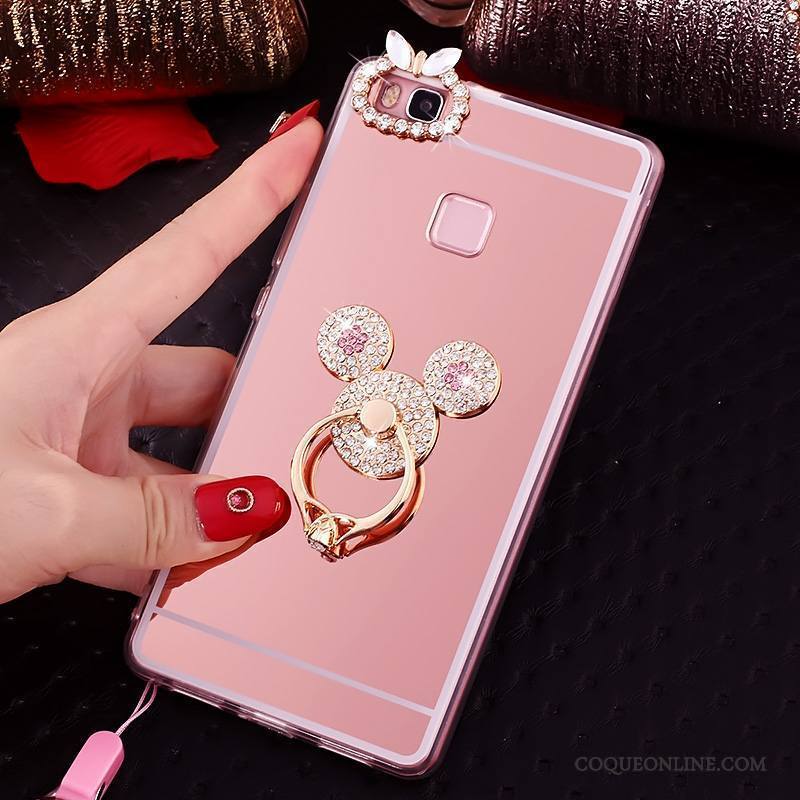 Huawei Nova Coque Incassable Fluide Doux Silicone Anneau Rose Ornements Suspendus Étui